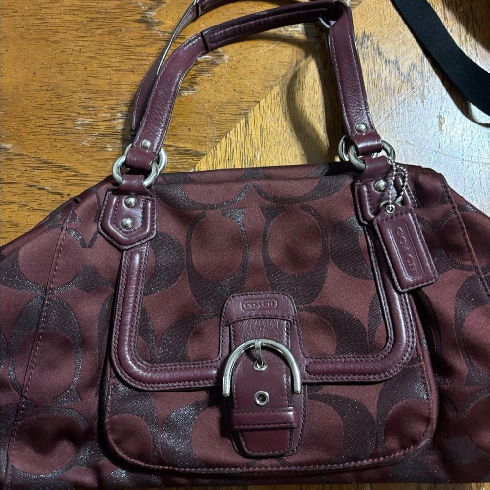 Coach Burgundy Signature Handbag